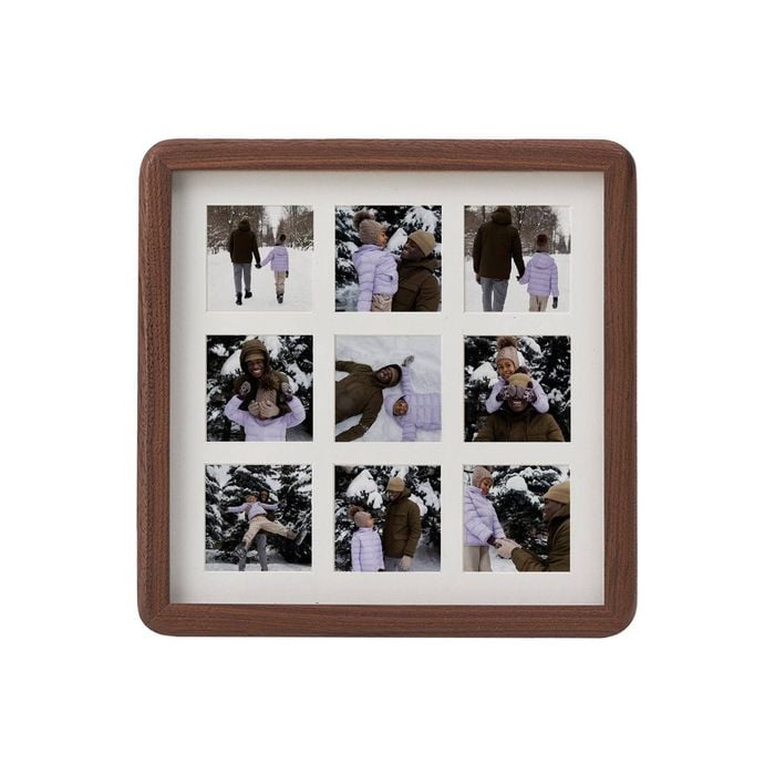 VeeArt Wooden Collage Photo Frame Square Walnut 8x8" Elliot Series