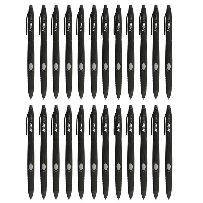 24pc Artline Supreme 1.0mm Ball Point Pen Writing School Ballpoint Pens Black