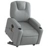 vidaXL Stand up Massage Recliner Chair Armchair Single Sofa Light Grey Fabric