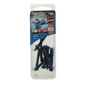 Cobra 6 x 45mm Hex Head Concrete Screws With Drill - 10 Pack