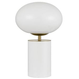 Telbix Notal Contemporary Table Desk Lamp Light Metal Glass White Satin