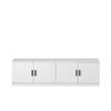 European Cabinetry White VJ Panel Oval Black Handles Bucharest TV Unit