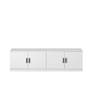 European Cabinetry White VJ Panel Oval Black Handles Bucharest TV Unit