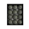 Catzon 12 Pcs Elegant Christmas Ball Ornaments 8CM Shatterproof Pendants for Holiday Decor-Black