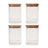 2x 2pc Brunswick Bakers 500ml Glass Starter Storage Jar w/ Bamboo Lid Set Clear