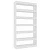 vidaXL Book Cabinet/Room Divider High Gloss White Engineered Wood Home Storage