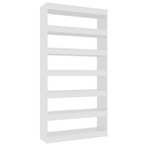 vidaXL Book Cabinet/Room Divider High Gloss White Engineered Wood Home Storage
