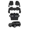 AUSGO 3-Row Set 7D Injection Floor Mats for Lexus LX Series LX500d LX600 2021-Onwards 7-Seat Floor Liners