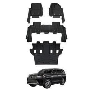 AUSGO 3-Row Set 7D Injection Floor Mats for Lexus LX Series LX500d LX600 2021-Onwards 7-Seat Floor Liners