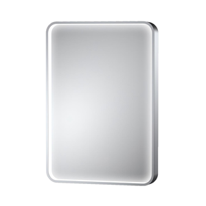 Barelli 900 x 600mm Brushed Nickel Signature Framed Rectangular With Curved Edges LED Mirror