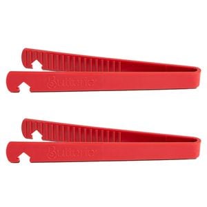 2x Butterie Plastic Toaster Kitchen Tongs Cooking Utensil Red 24x8.7cm