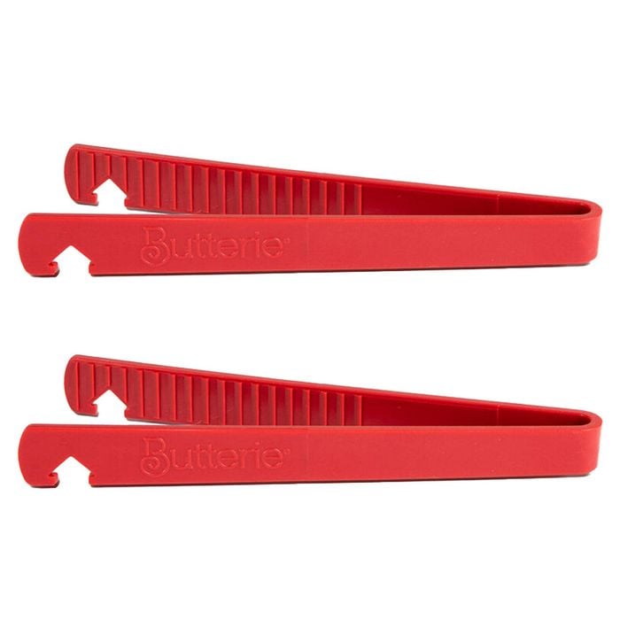 2x Butterie Plastic Toaster Kitchen Tongs Cooking Utensil Red 24x8.7cm
