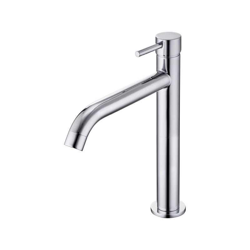 Chrome Resonance Curved Vessel Basin Mixer WELS 5 Star 6L/min