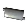 Redback 2" Triple Flow Muffler Offset/offset - 8" X 4" Oval, 12" Long, Aluminised Steel