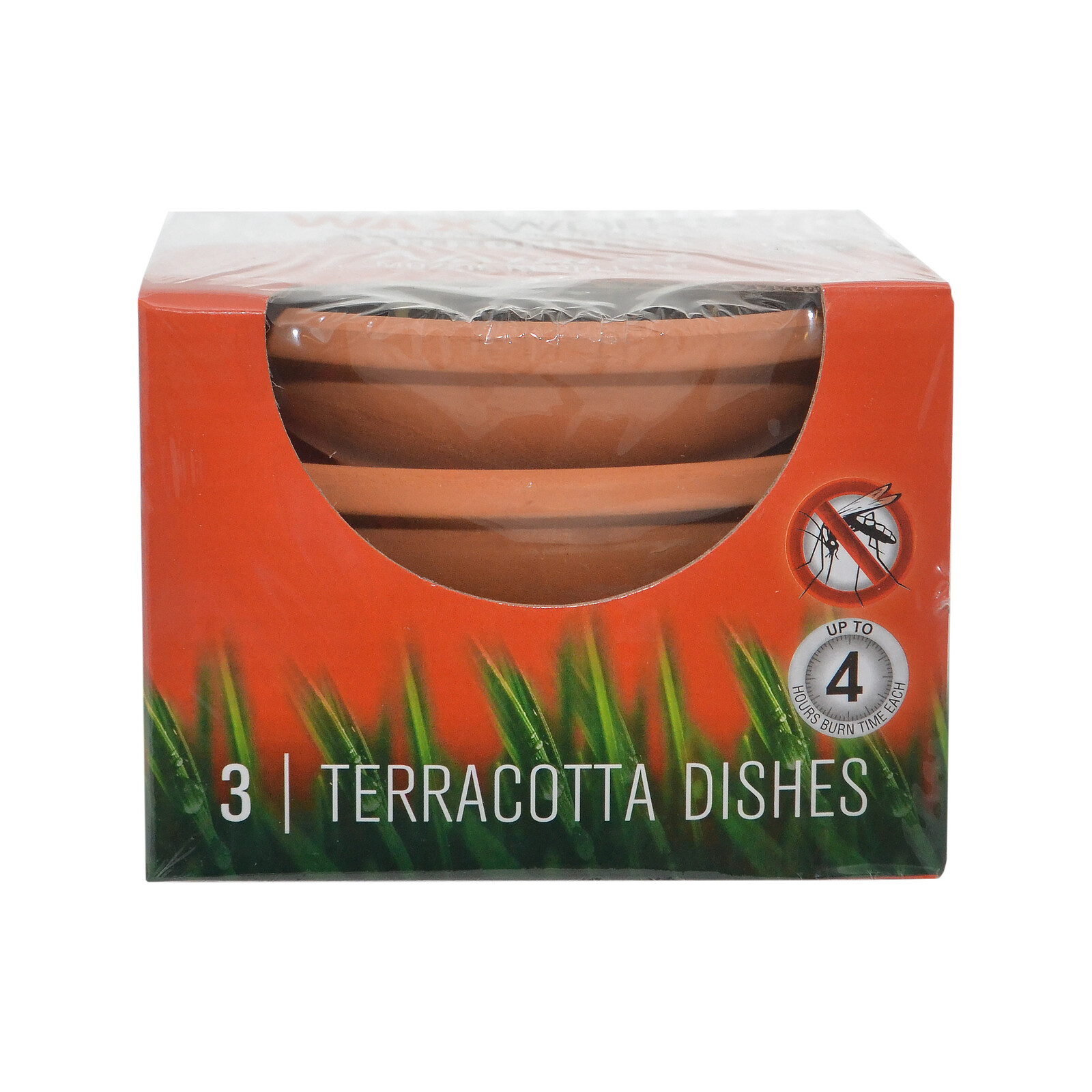 Waxworks Terracotta Pie Dish Citronella Candle - 3 Pack product image