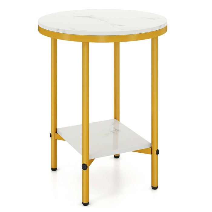 Costway Modern End Table Accent Side Table Nightstand Storage Shelf