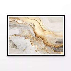 White and Gold Marble Texture  Print 100% Australian Made 120x90cm  (Poster)