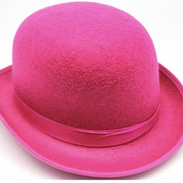 BOWLER HAT Party Vintage Costume Derby Felt Dance Halloween in Hot Pink - Hot Pink | Bowler Hat | Unisex