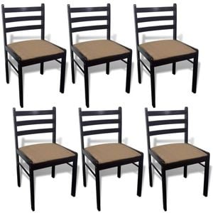 vidaXL 6x Dining Chairs Brown Velvet Dining Room Kitchen Side Chair