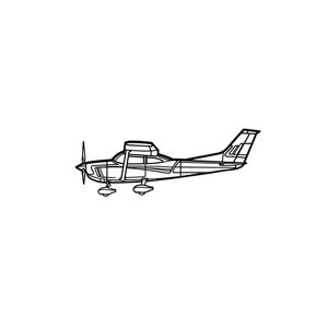 Ignite Laser Cessna 182 - Four-Seat Light Aircraft Silhouette Metal Wall Art Rustic Metal 47 inch - 120 cm