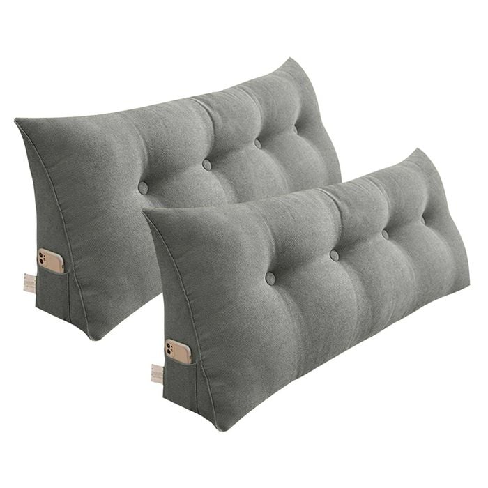 SOGA 2x 120cm Grey Wedge Bed Pillows