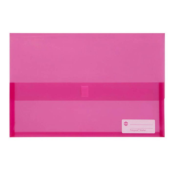 Marbig Translucent Document Wallet (Foolscap) (Pink)