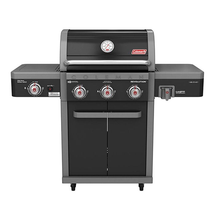 Coleman Revolution 3 Burner Propane Gas Bbq W/ Side Stove Black