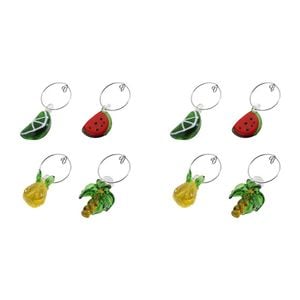 2x 4pc Porto Fiesta Wine Charm Glass Cocktail Drink Marker