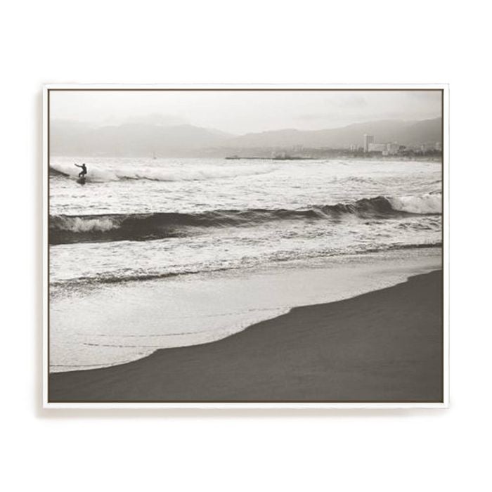Artey | BW Surfer 2 - Framed Canvas - White Frame - 40 x 50cm