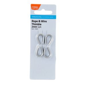 Taskmaster 2mm 316 Stainless Steel Rope Thimble - 4 Pack