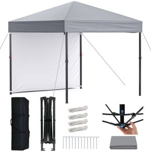 Advwin 2.4 * 2.4m Pop Up Canopy Tent, Foldable Gazebo Marquee with Sidewall, High Adjustable Easy Setup