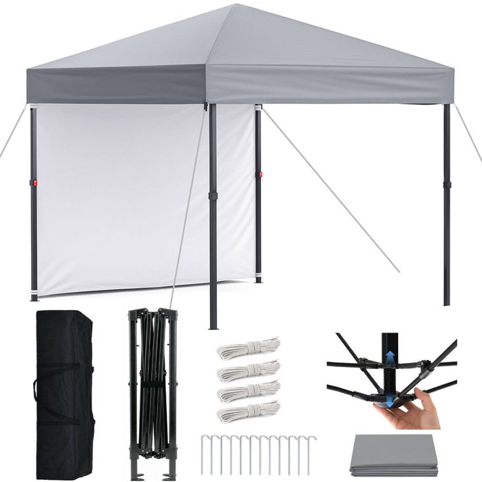 Advwin 2.4 * 2.4m Pop Up Canopy Tent, Foldable Gazebo Marquee with Sidewall, High Adjustable Easy Setup