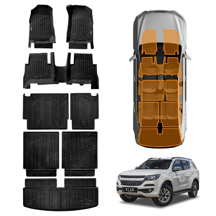 Floor Mats Boot Liners for Holden Trailblazer 2016-2022 Cargo Kick Mats Back Seat Cover