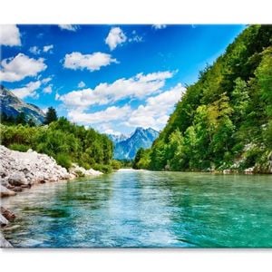 Oca River And Alps Mouintain View  Print 100% Australian Made 75 x 50cm  (Stretched)
