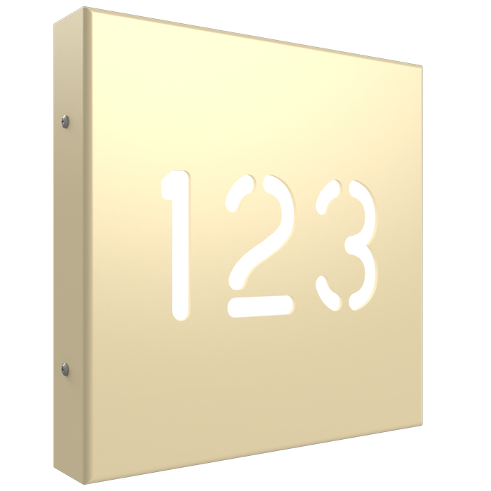 ProtectorAl 280mm x 280mm Primrose Custom House Sign Aluminium Cut Through Box Sign