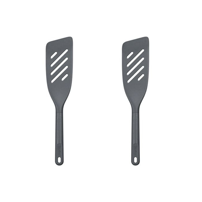 2PK Zyliss Fish Turner Nylon Spatula Flipping Kitchen Utensil 7x33cm Grey