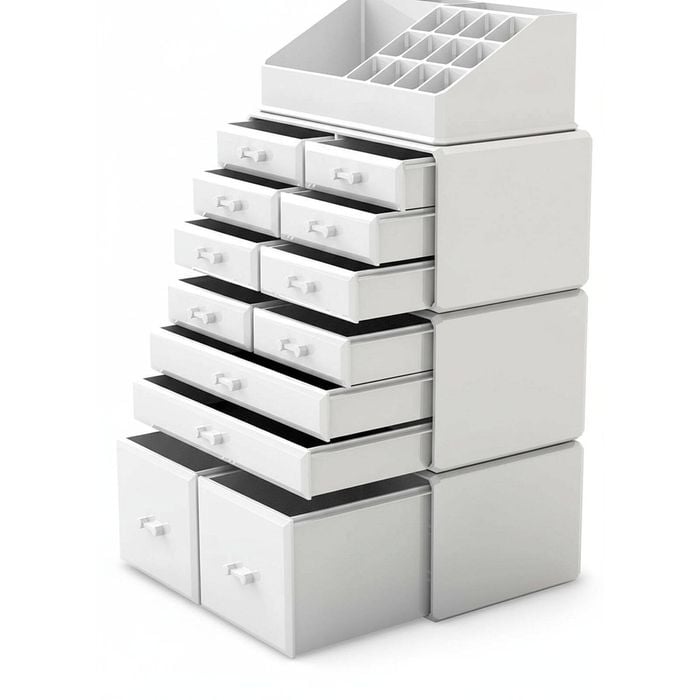 Makeup Cosmetic Organizer Storage with 12 Drawers Display Boxes (White)