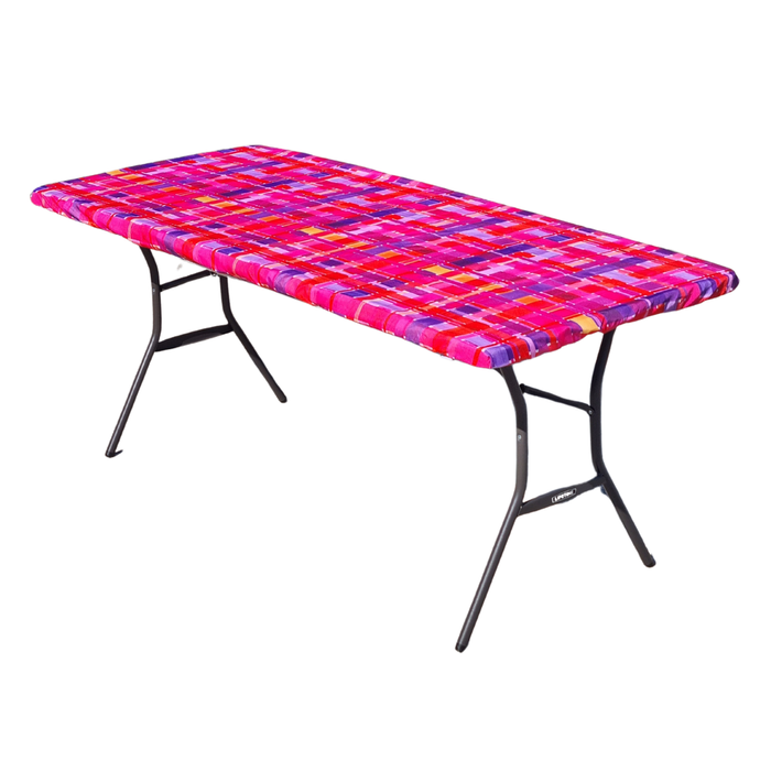 Fitted Waterproof Tablecloth - Rose Gingham by Lordy Dordie