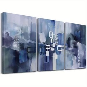 3pcs Modern Abstract Geometric  Print 100% Australian Made 3 x 60x90cm  (Stretched)