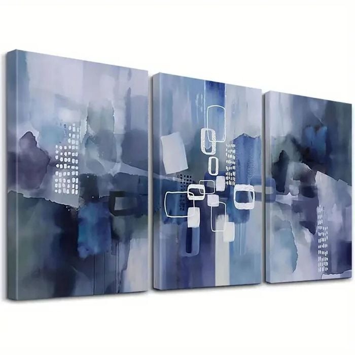 3pcs Modern Abstract Geometric  Print 100% Australian Made 3 x 60x90cm  (Stretched)
