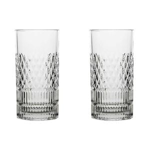 2x 6pc Porto Addison Soda Lime Glass Hi Ball Tumblers Set 350ml Clear