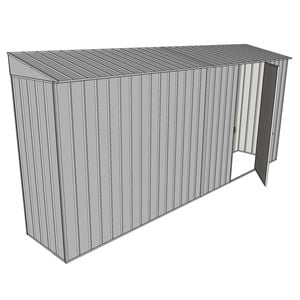 Build-a-Shed 0.8 x 4.5 x 2m Skillion Single Hinged Side Door Shed - Zinc