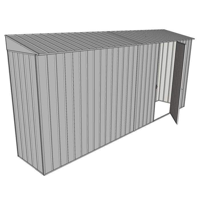 Build-a-Shed 0.8 x 4.5 x 2m Skillion Single Hinged Side Door Shed - Zinc