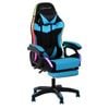 Artiss Gaming Office Chair 12 RGB LED Massage Computer Work Seat Footrest Cyan