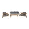 Caledonia 2+1+1 Outdoor Teak Timber Lounge Setting With Coffee Table