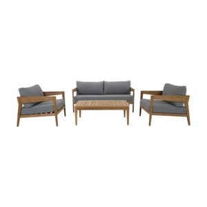 Caledonia 2+1+1 Outdoor Teak Timber Lounge Setting With Coffee Table