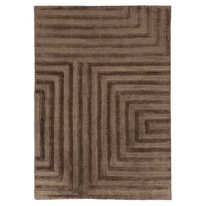 Loopsie-330cm X 240cm-pigneto Mocha Geometric Carved Wool Rug