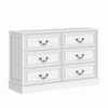 Cosmoliving 6 Drawer Chest of Drawers Lowboy Dresser Storage Cabinet Bedroom White