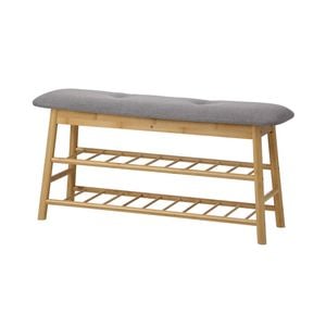 Oikiture 90cm Shoe Storage Bench Bamboo Shoes Rack Cabinet Shelf