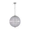 Lexi Lighting Lode Pendant Light Large Matt Chrome Clear Glass 440mm